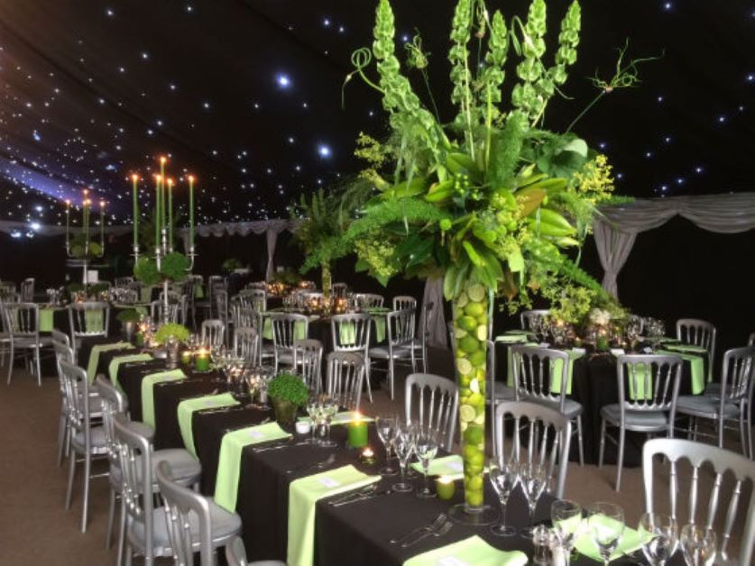 Black and lime marquee decor Portsmouth